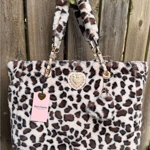 Juicy Couture Brown and Black Leopard Faux Fur Tote